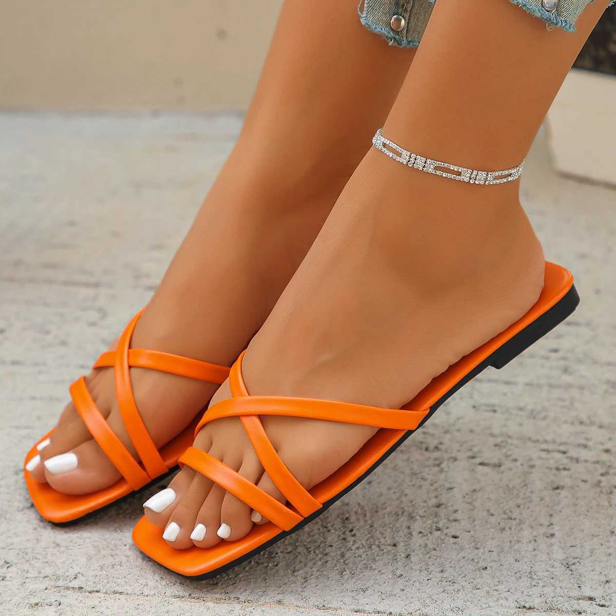 Women Slippers New Summer Casual Sandals Versatile Fi Roman Shoes Comfortable Flat Bottomed Beac Slides WomenXJ250207