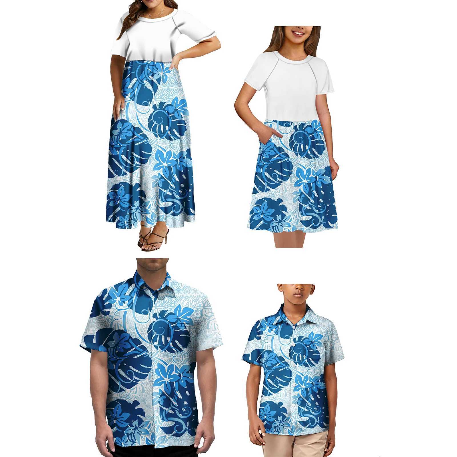 4PCS Set Family Matching Clothes Polynesian Tribal Design Matching Set For Family Matching Clothes Set W250207