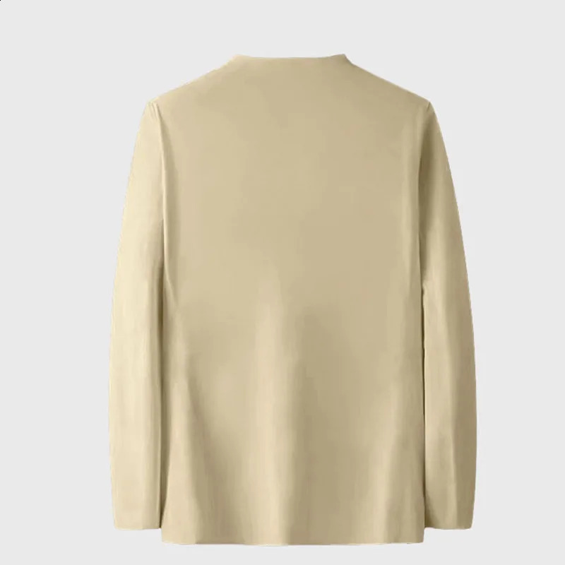 Slim Fit Cardigan for Men Thin Spring and Autumn Outerwear Long Sleeve Casual Trendy Versatile Pure Color Slim Fit Autumn 250206