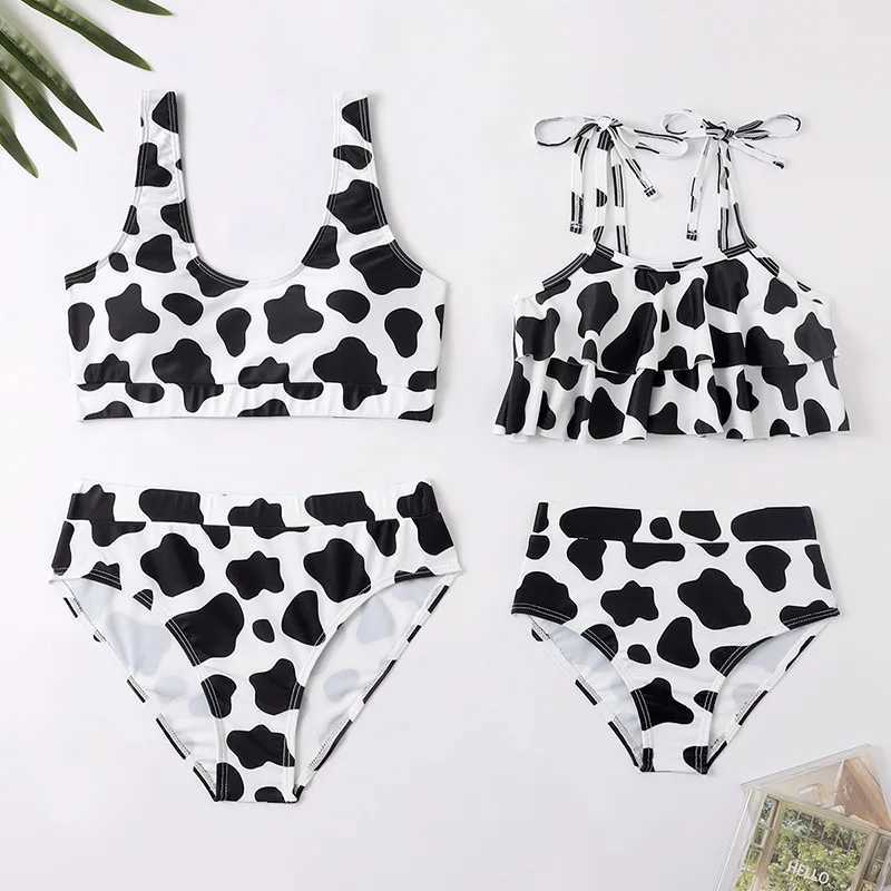 Summer Mermaid Family Matching Swimsuit Scale Print Bikini Adult Kids Mother Daughter Swimwear Princess Baby Girls Clothing Set W250207