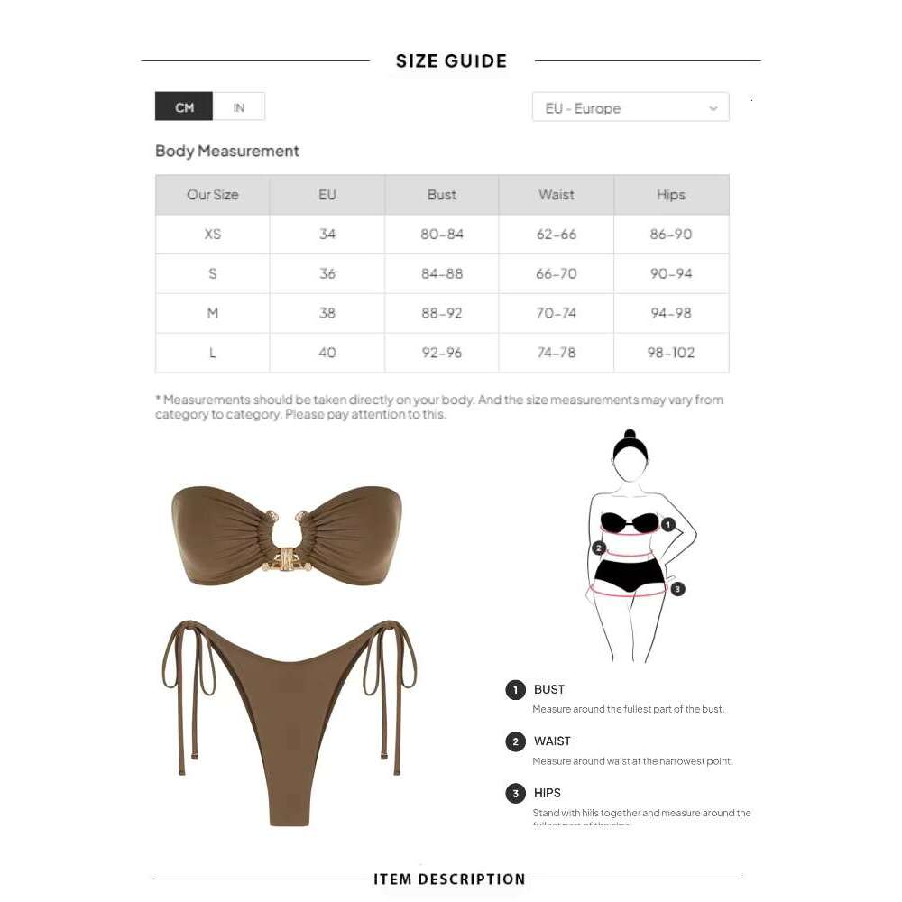 Solid O 2024 New Swimsuit For Women Tie Side Shiny Metal Hardware Ring Bandeau Bikini Swimwear Padded Bra Top Low Waisted