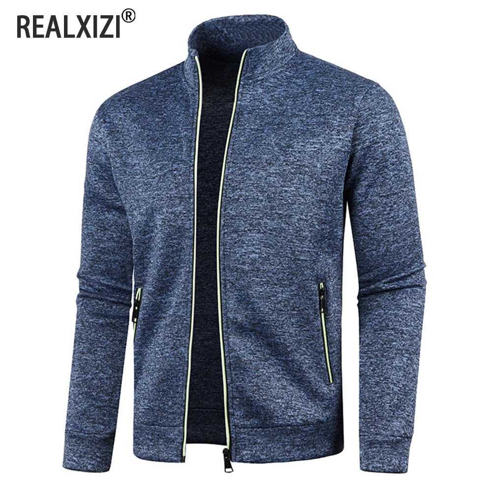 Mens zipper jacket stand up collar sweater outdoor streetwear casual jacket long sleeved jacket mens clothing M-4XL W250207