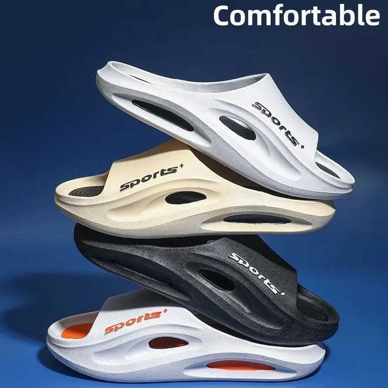 Sports Mens Women Slippers Couple Thick Bottom Indoor Trend Outer Wear Stomping Shit Feeling Sand Print SoftXJ250207