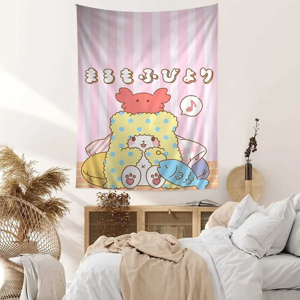 Cute Cartoon Marumofubiyori Cartoon Tapestry for Living Room Home Dorm Decor INS Home DecorC250205