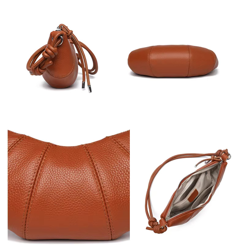 100% Cowhide Fashion Women Shoulder Crossbody Ladies Phone And Handbag New PU Leather Designer Small Cow Horn Bag