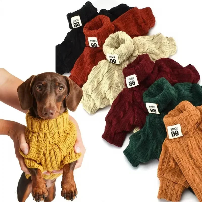 Dog Sweater Turtleneck Solid Color Dogs Clothes Warm Cotton For Puppy Small Medium Dogs Sweatshirt Jacket Chihuahua Teddy 250206