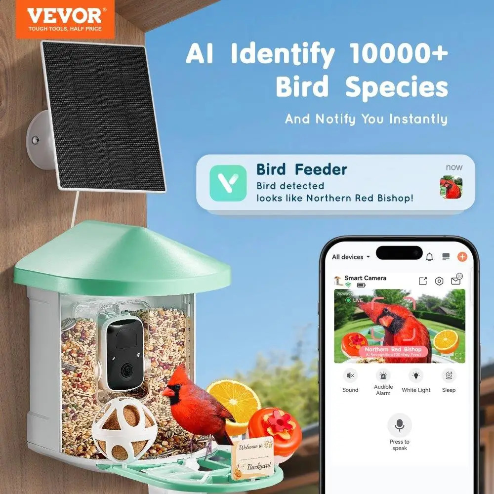 2K HD Smart Bird Feeder with AI Camera - Automatic Bird Species Identification and Capture 250207