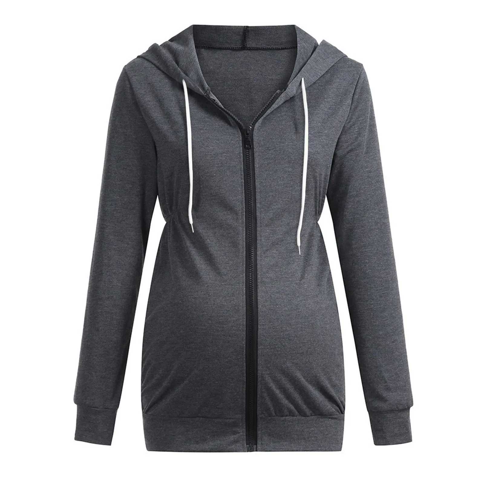 Jacket For Pregnant Women Maternity Hoodie Sweatshirt Pregnancy Clothes Pregnant Women Breastfeeding Hooded Zipper Jacket Top W250207