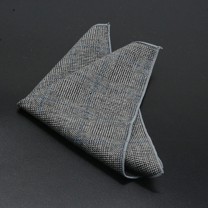 Classic Wool Pocket Square 25CM Solid Color Black Handkerchief For Men Vintage Hankies Tuxedo Suit Accessories Neckties Cravat 250114