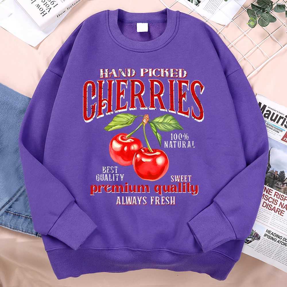 Handmade cherry high-quality hoodie mens Harajuku loose hoodie oversized loose clothing fashionable fitness sweatshirt womens W250207