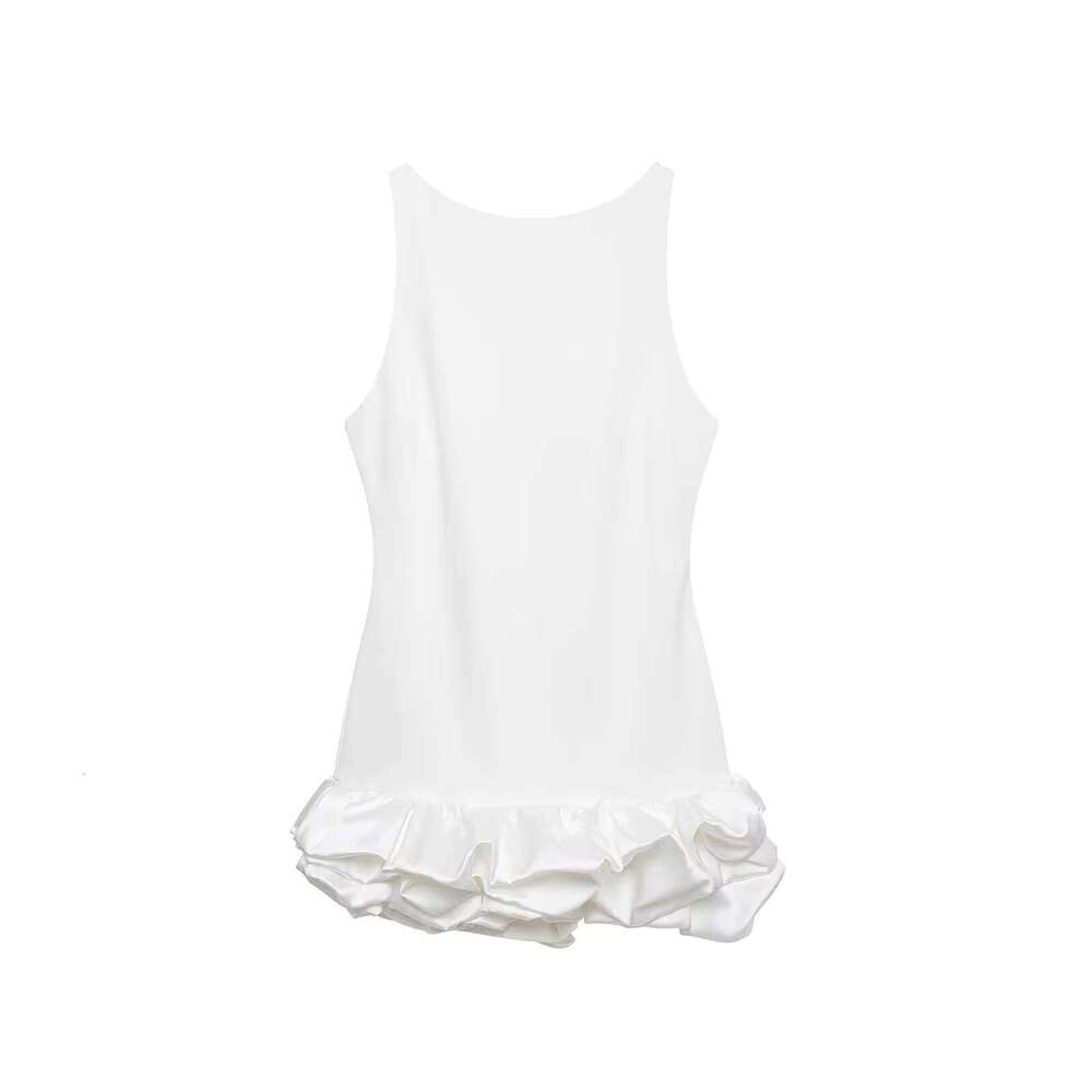 Dress Sexy Solid White Wer Bud Tierred Red Mini Safety Pants Women New Spring Summer Fashion Party Dress