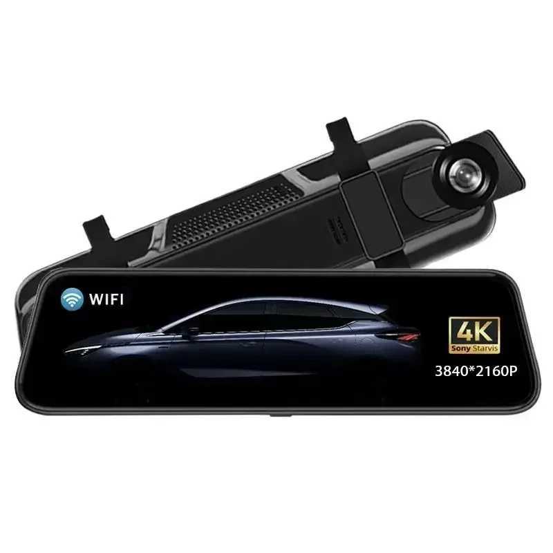Car dvr 4K10 Touch Screen Rearview Dash Cam 4K Mirror Car Recorder Stream Media Car dvr Front Rear Dual Camera 24H Parking Monitor R250529