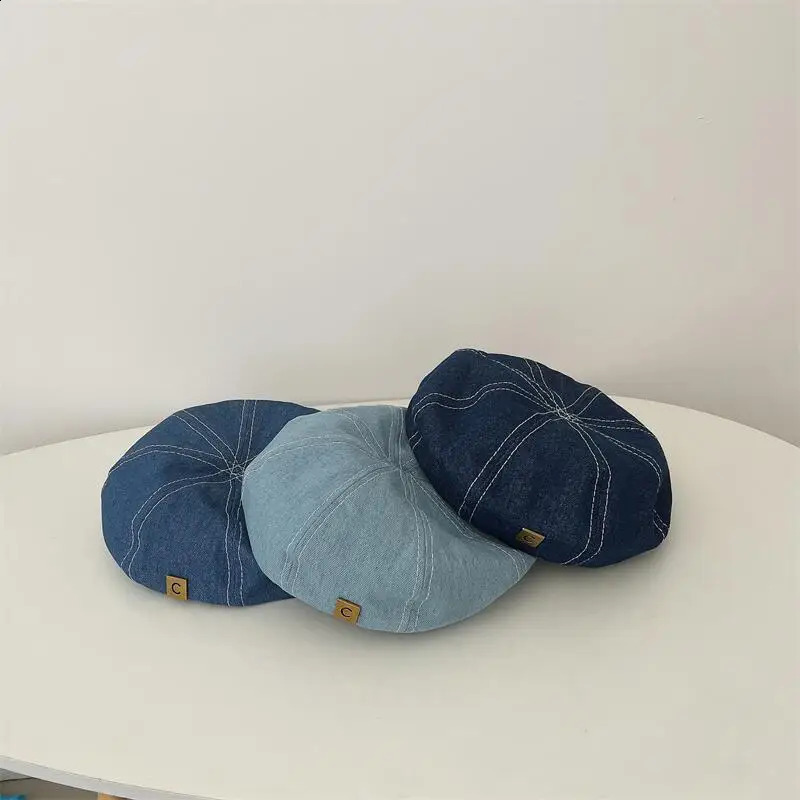 Korea Denim Baby Hat Fashion Girls Boys Baby Hat Spring Autumn Kids Beret Hats Soft Baby Caps Kids Accessories 250206