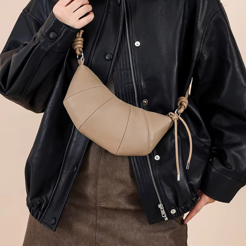100% Cowhide Fashion Women Shoulder Crossbody Ladies Phone And Handbag New PU Leather Designer Small Cow Horn Bag