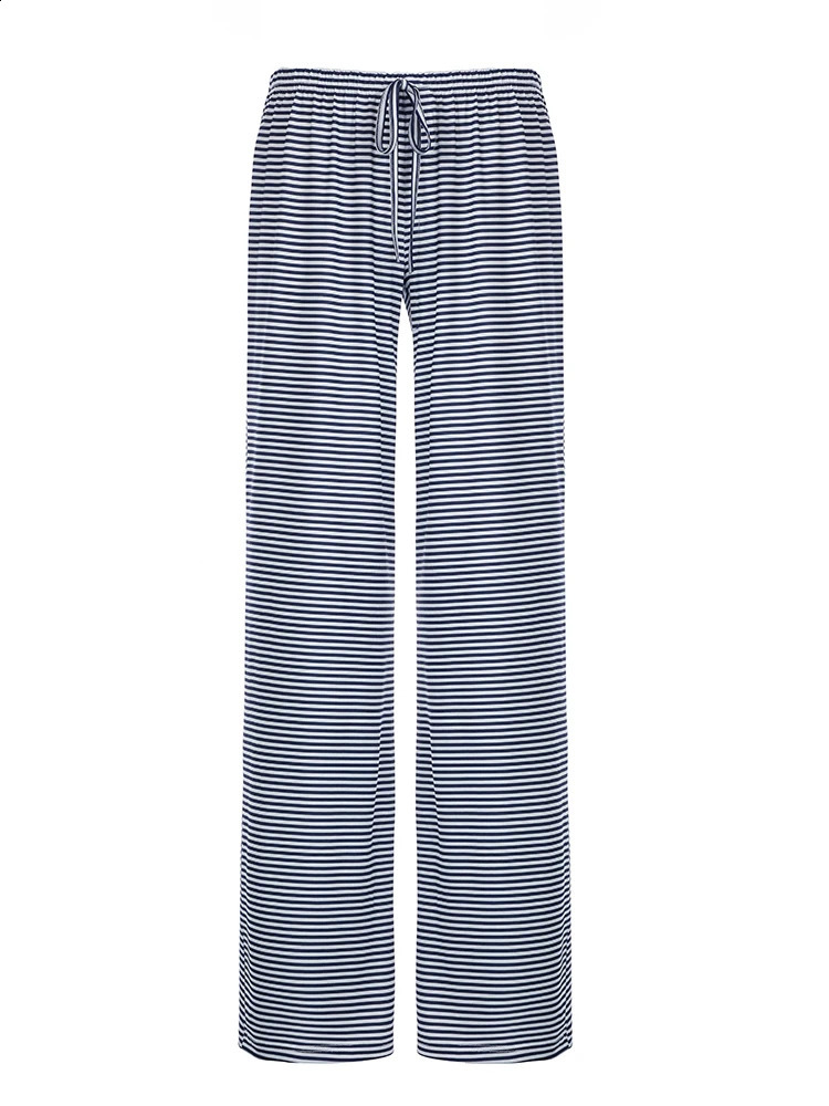 Stripe Drawstring Elastic Low Waist Baggy Sweatpants Women Casual Loose Straight Leg Pants Leisure Summer Streetwear Trousers 250206