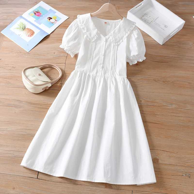 Summer Fashion Family Mother and Daughter Short Sleeve Solid Color Dress Clothes Family Clothing Family Matching Outfits Dress W250207
