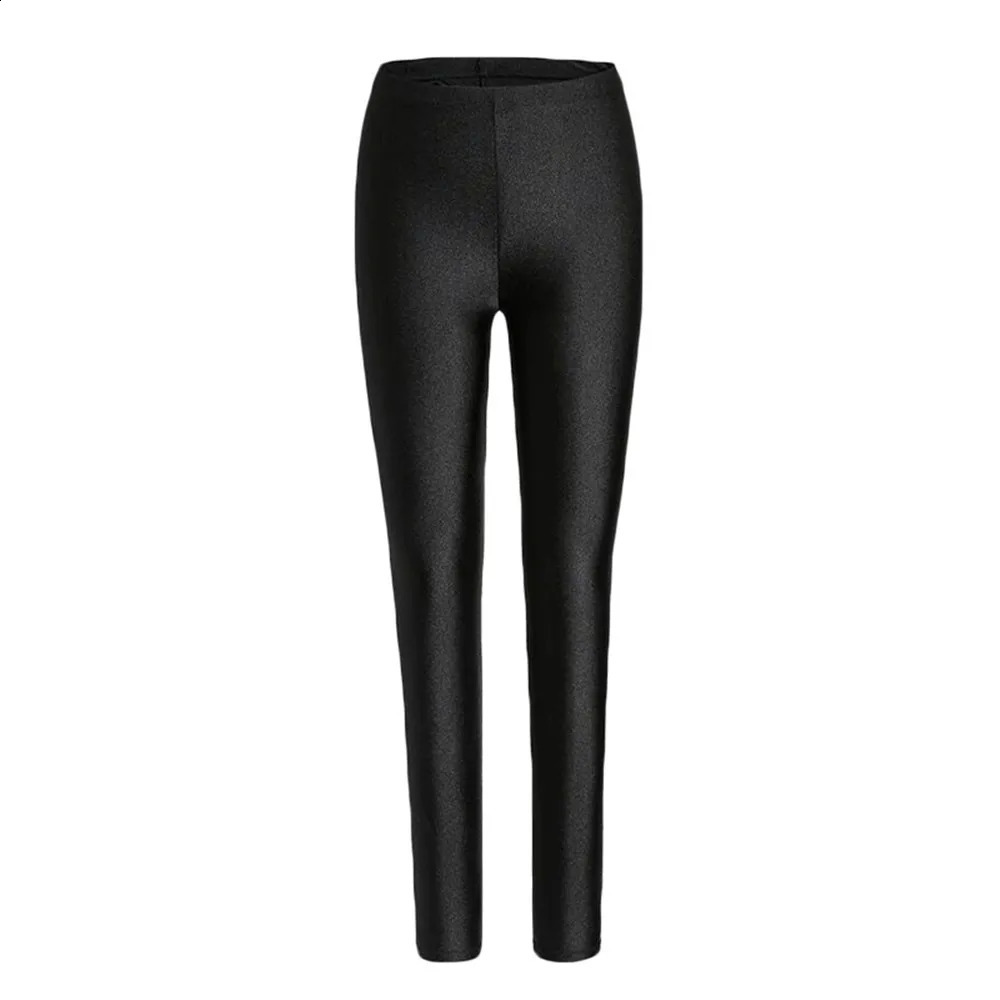 Autumn Winter Thick Leggings Fashion Solid Slim Pants Lady fleece Warm Casual Black Shiny High Waist 250206