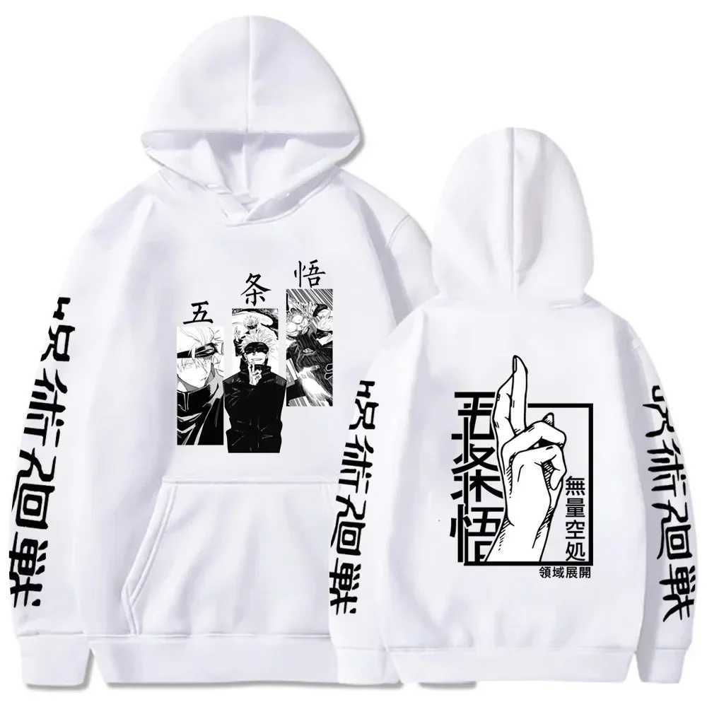 Anime Jujutsu Kaisen Hoodies Men Satoru Gojo Print Sweatshirt Autumn Winter Harajuku Hoody Hooded Streetwear Plus Size Hoodie W250207