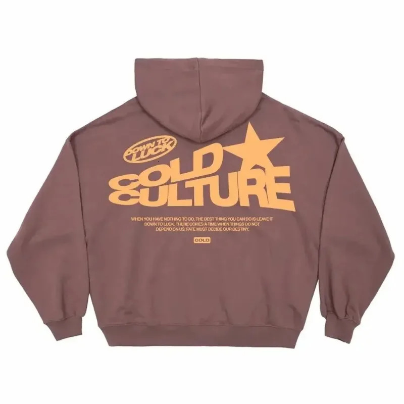 Trend Mens and Womens Pure Cotton Printed Fallow Hoodie Street European American Fashion 250207