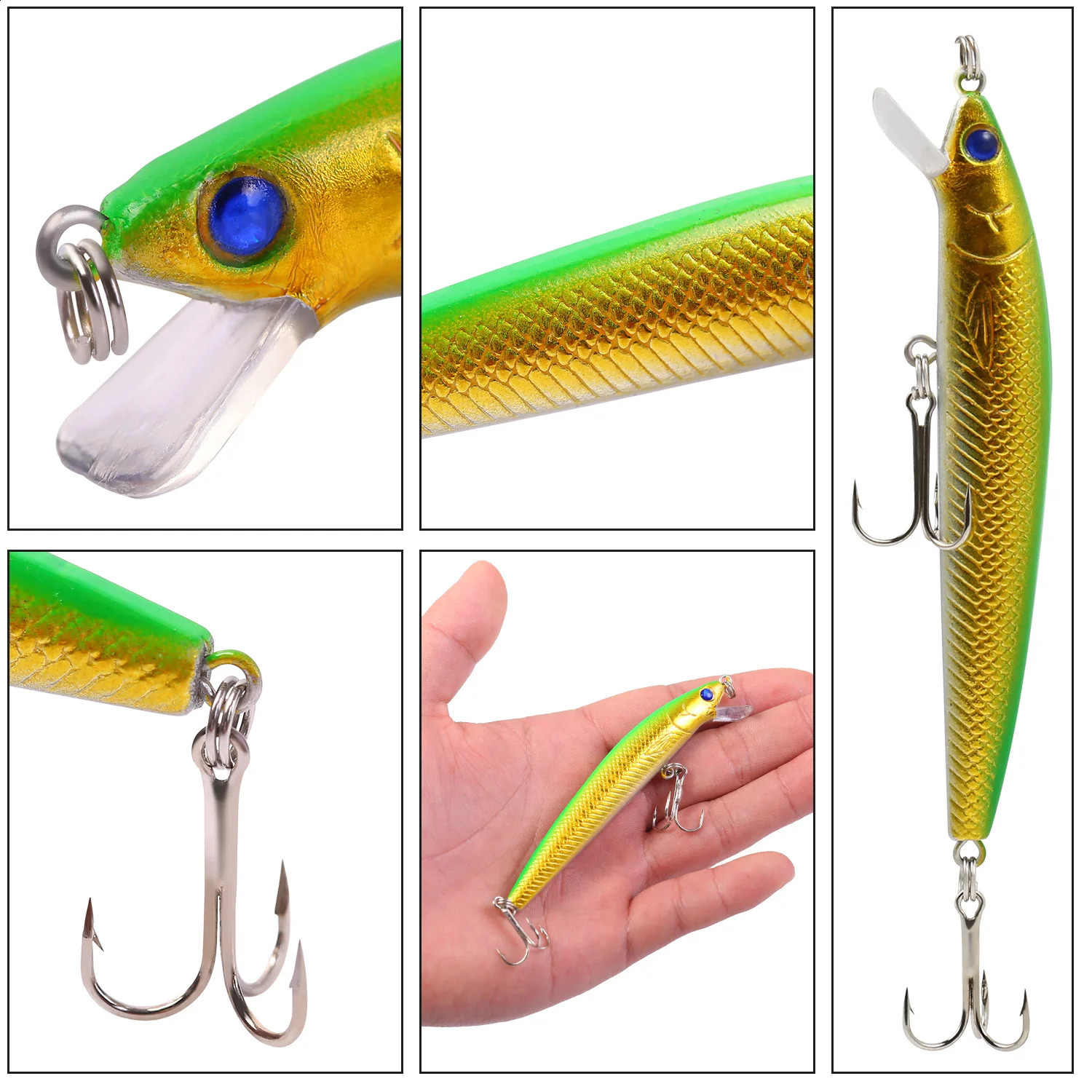 Sougayilang 10PCS Minnow Fishing Lure Lifelike CrankBait Hard Bait for Freshwater Saltwater Carp Tackle 250207
