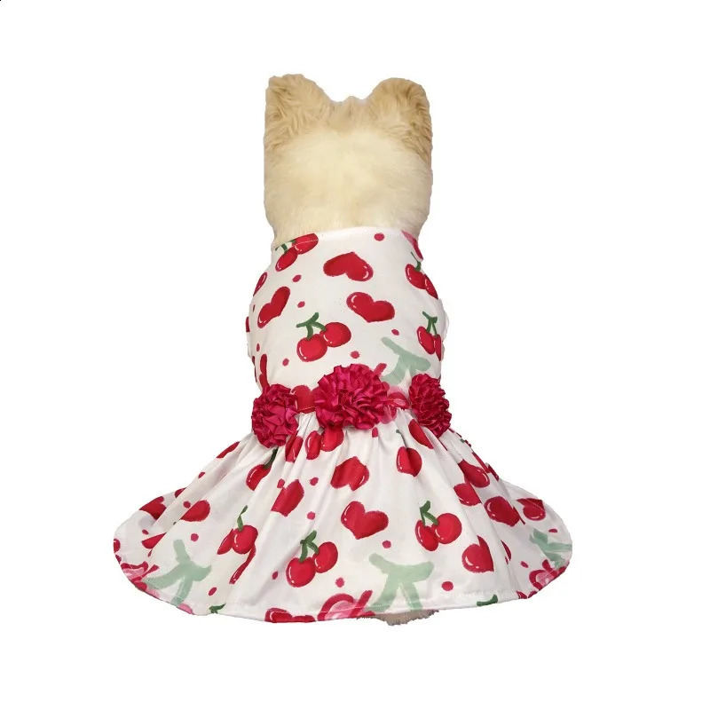 Pet Dog Clothes Valentines Day Dress for Dogs Clothing Cat Small Heart Print Spring Fashion Girl Chihuahua Pet Products 2024 250206
