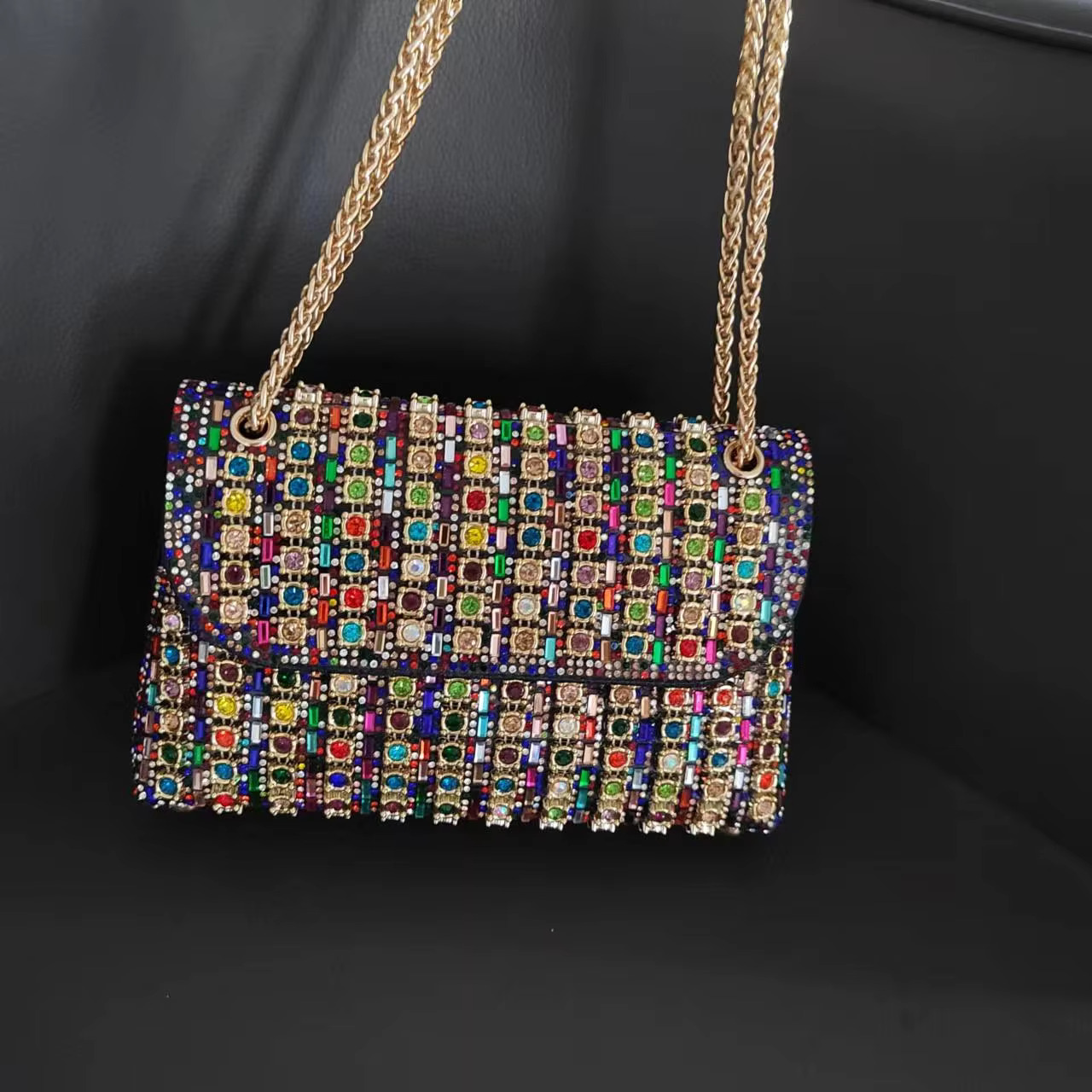 2025 Glitter Rhie Envelope Handbag Chain Purse Party Bags For Women