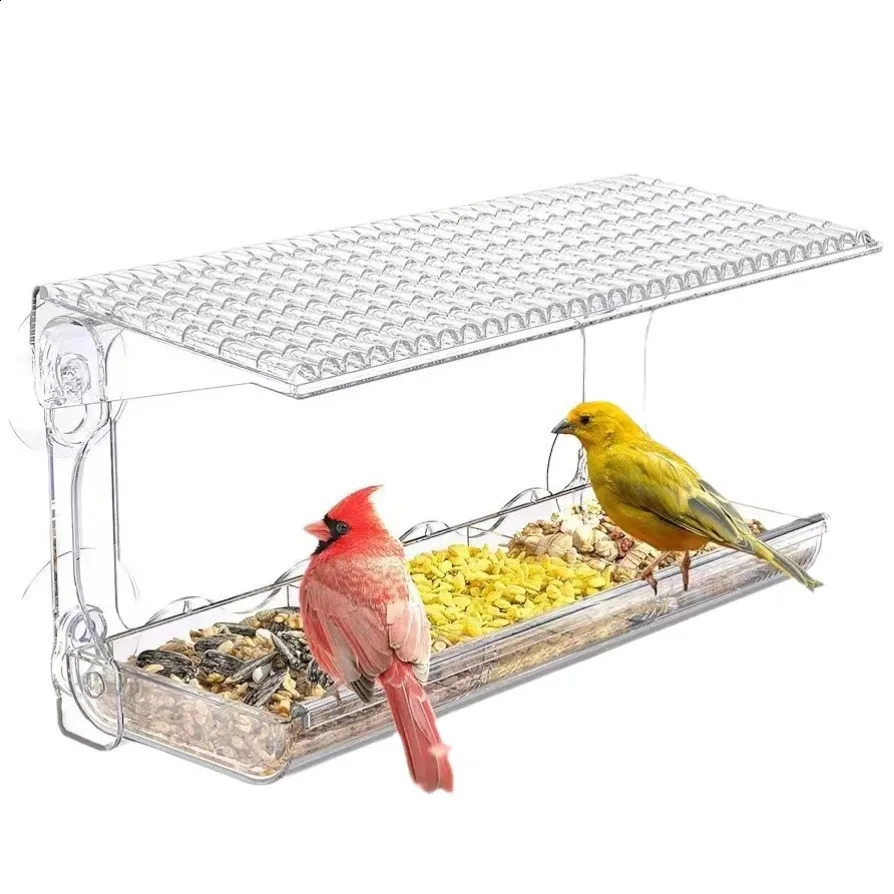 Clear Window Viewing Bird Feeder for Outside Transparent Bird House Outdoor Bird Feeders Wild Bird Watching Gift Garden Decor 250121