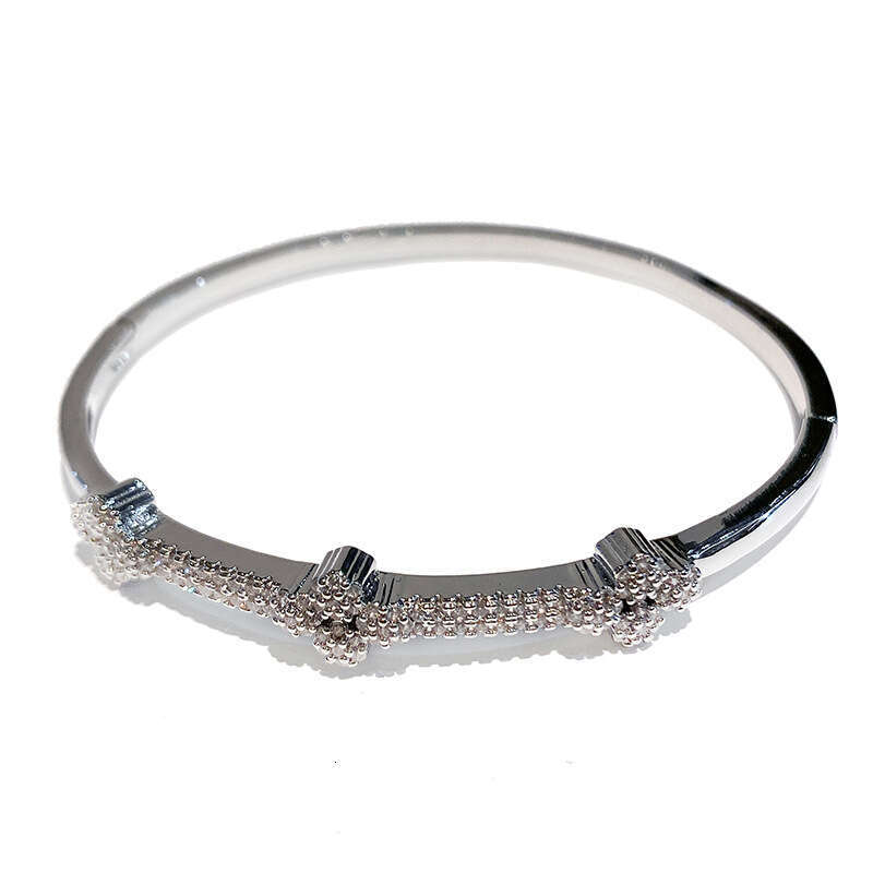 Fashion Micro inlaid Clover Copper Material Niche Trendy Jewelry Bracelet