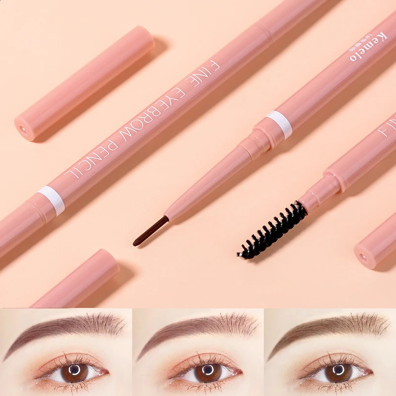 15mm Ultra Fine DoubleEnded Eyebrow Pencil Automatic Rotating Natural Waterproof Long Lasting Professional Pen Makeup 250108