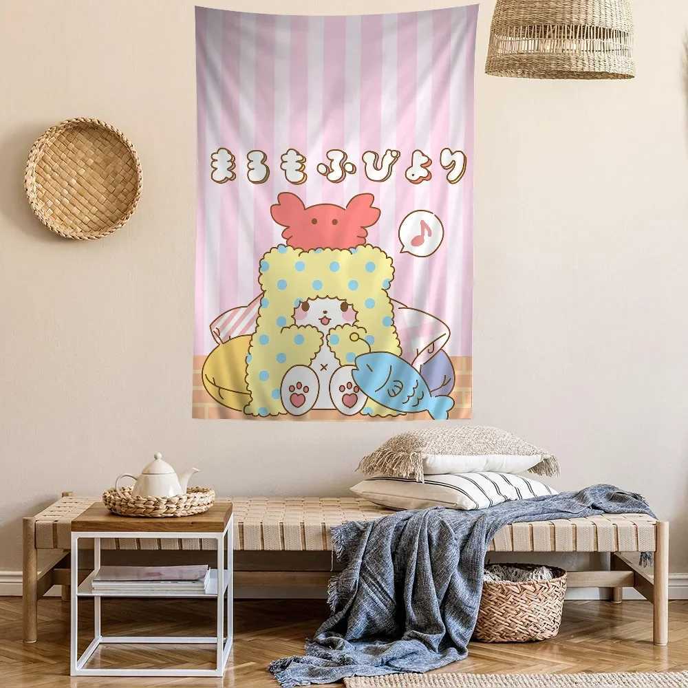 Cute Cartoon Marumofubiyori Cartoon Tapestry for Living Room Home Dorm Decor INS Home DecorC250205