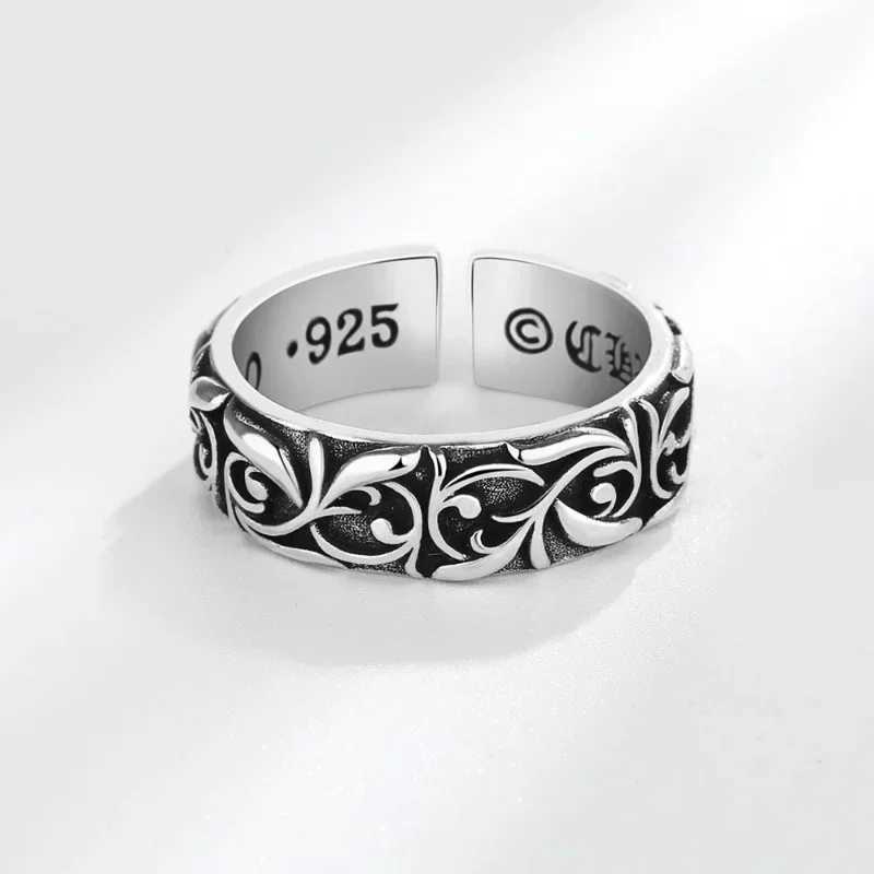 Personalized cross ring for couples fashionable retro Thai silver eternal vine ring W250207