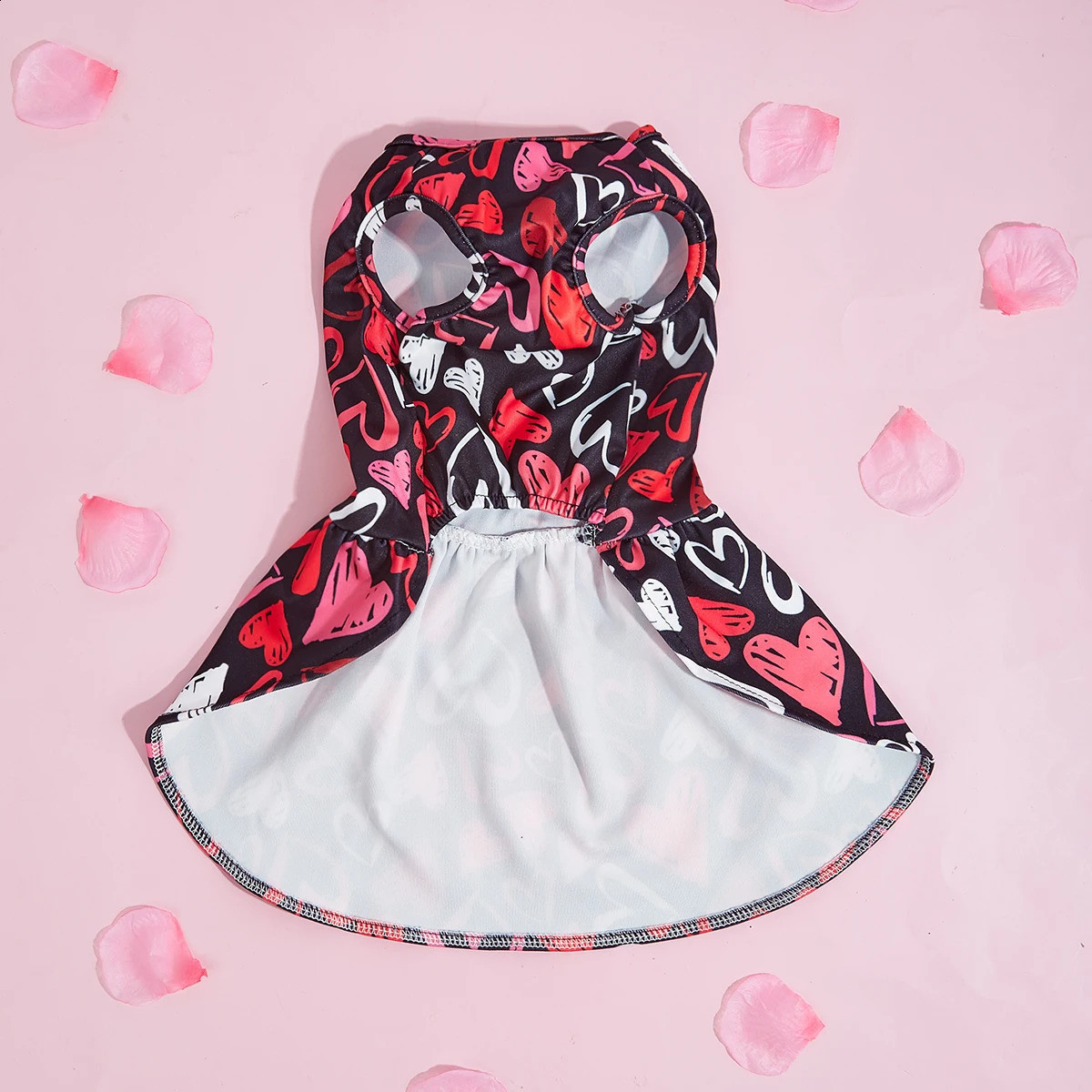 Dog Hearted Print Dress Spring Dog Clothes for Small Dogs Girl Valentines Puppy Princess Tutu Cute Dog Tulle Dresses Pet Party C 250206