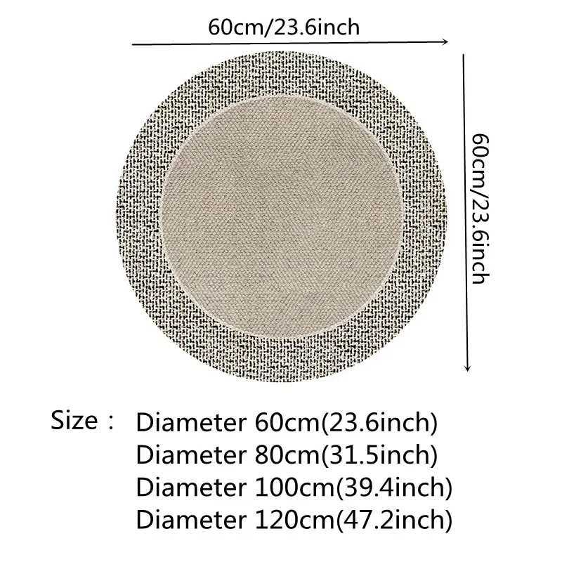 1PC Round Modern Carpet Large Area Decorative Sofa Coffee Table Rug Thick Washable Computer Chair Floor Mat Alfombra RedondeadaC250207