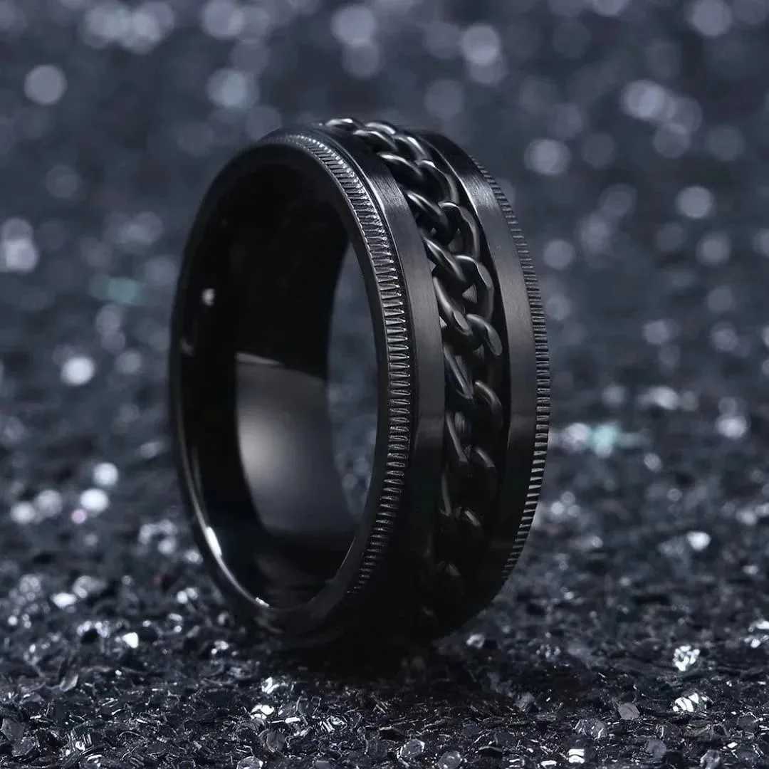 Fashion Couple Rings Exquisite Women Rhinestones Zirconia Rings Set Simple Men Stainless Steel Chain Rings Wedding Band Jewelry W250207