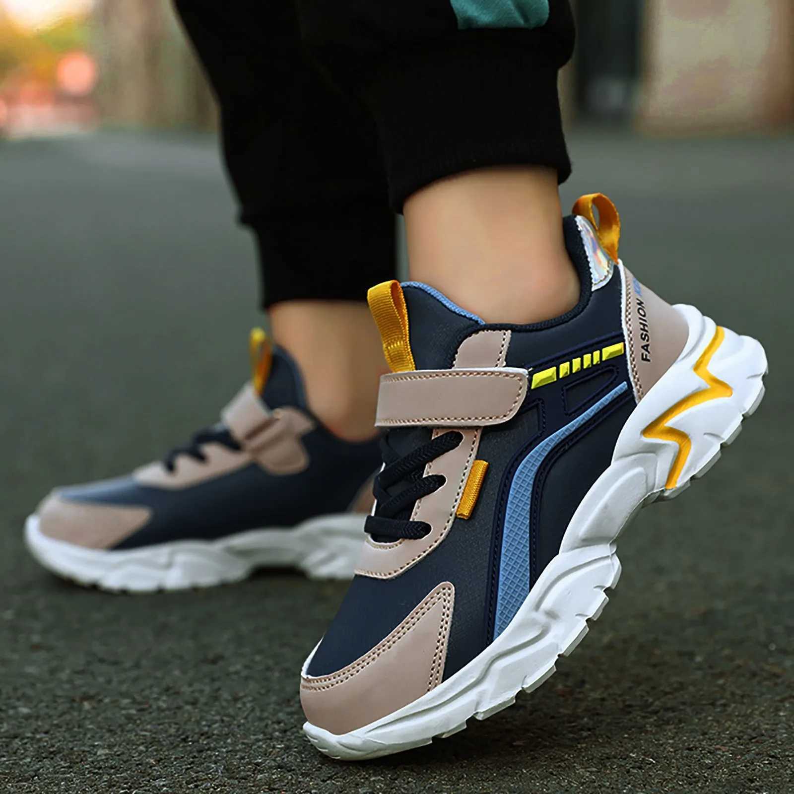 New Anti-Skid Leather Kids Sneakers For Boys Running Shoes Boys Girls Breathable Sneakers Athletic Running Shoes Tenis De NiAXJ250207