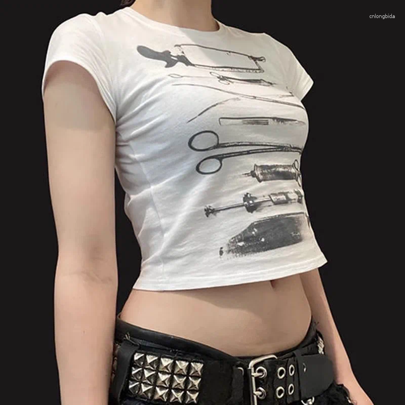 Womens T Shirts T-shirts Star Girl Top Clothing Female 90s Clothes Vintage 2000s Tops For Women 2025 Goth Kawaii Kpop Gothic Emo