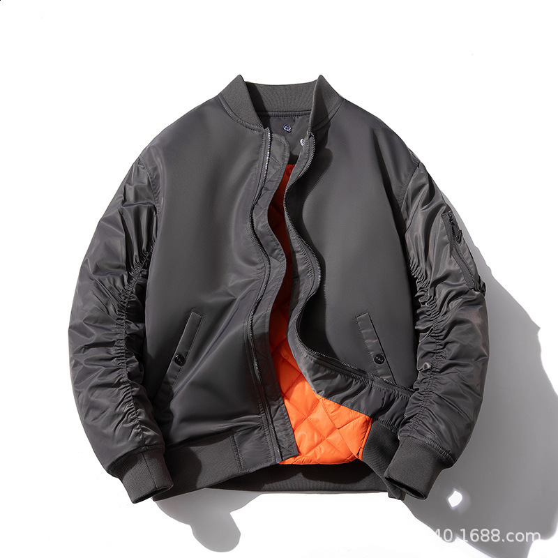 Bomber Orange Pilot Jacket Cotton Mens AutumnWinter Short Hardman American Baseball 250207