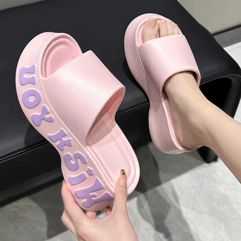 Thick Bottom Cloud Slippers Women Summer Fi Print Wedge Platform Slides Woman Sandals 2025 N-Slip Soft Sole Beach ShoesXJ250207