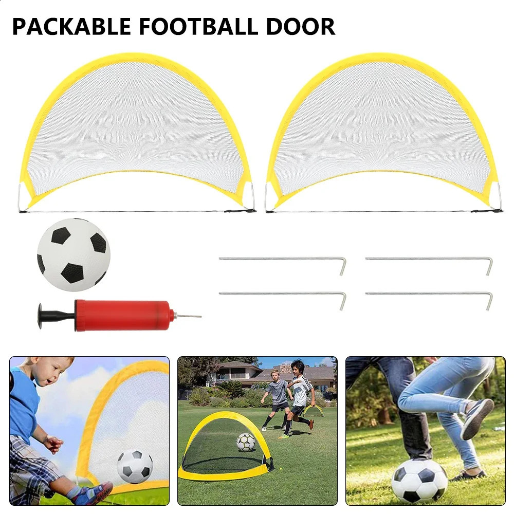 2Pcs Folding Football Goal Net Portable Soccer Training Goal Net Tent Kids Indoor Outdoor Play Toys Soccer Ball Practice Gate 250117