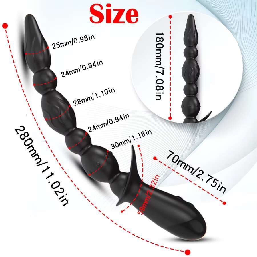 Vibrating Beads Vibrator 10 Frequency Vibration With 3 Strong Shock Motor Anal Sex Prostate Massager Rechargeable Toys