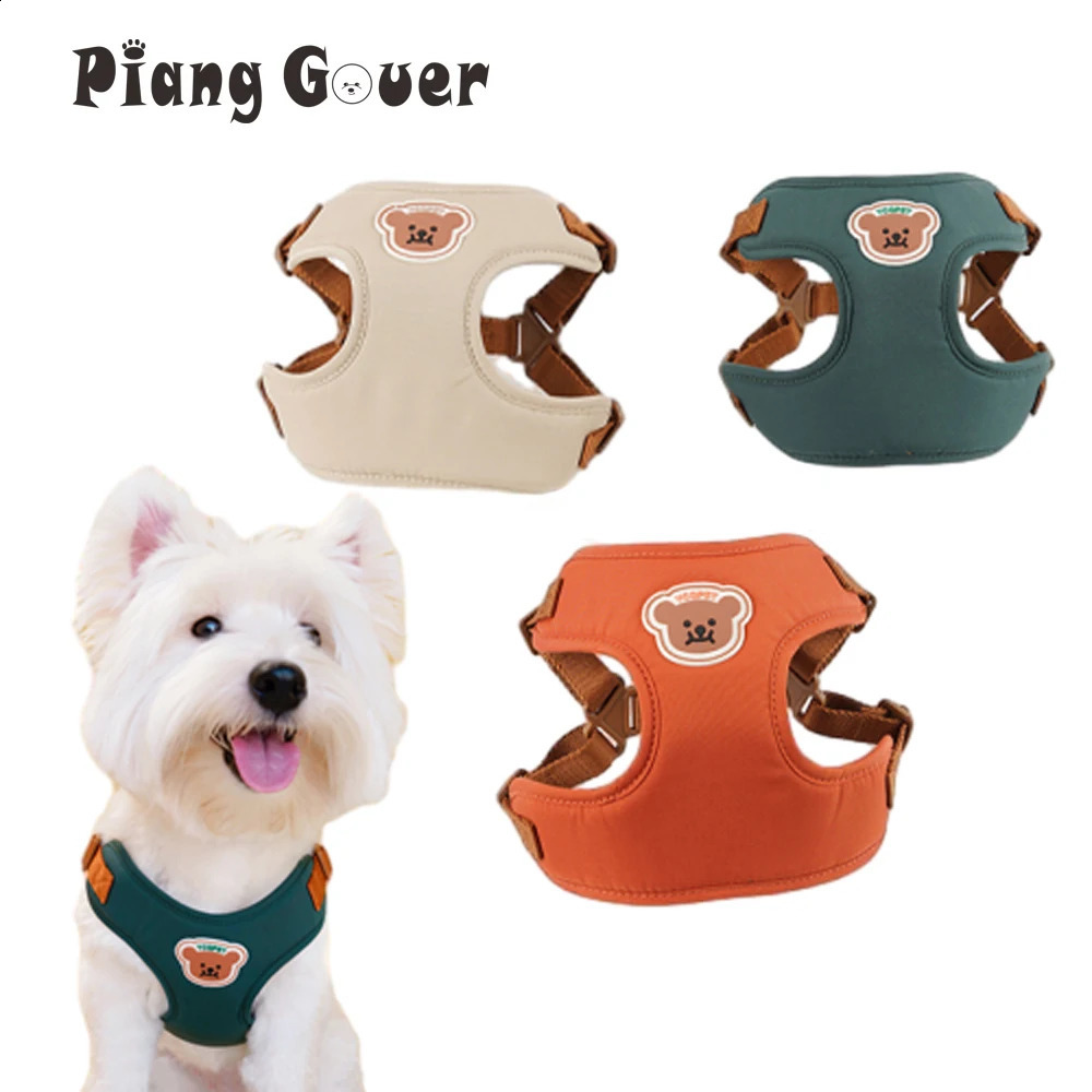 Cute Bear Pet Harness Leash Set Dog Vest Harness Strap Adjustable Breathable Harness for Puppy Cat Dog Supplies 250206