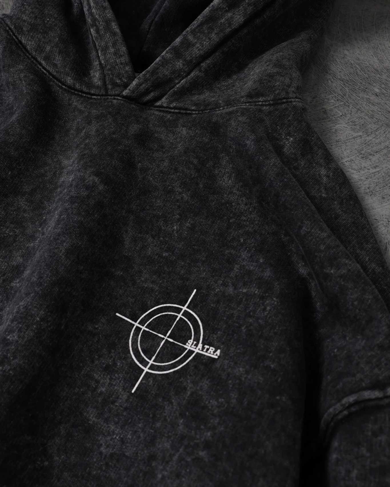 Fashion trend SLATRA new washed oversized sweatshirt street Harajuku loose mens and womens pullover sweatshirt W250207