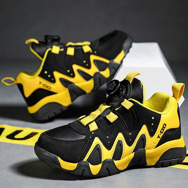 Childrens Walking Shoes Cushioning Lightweight Fashionable Running Shoes Rotating Buckle Outdoor Casual Sports Shoes for Kids W250207