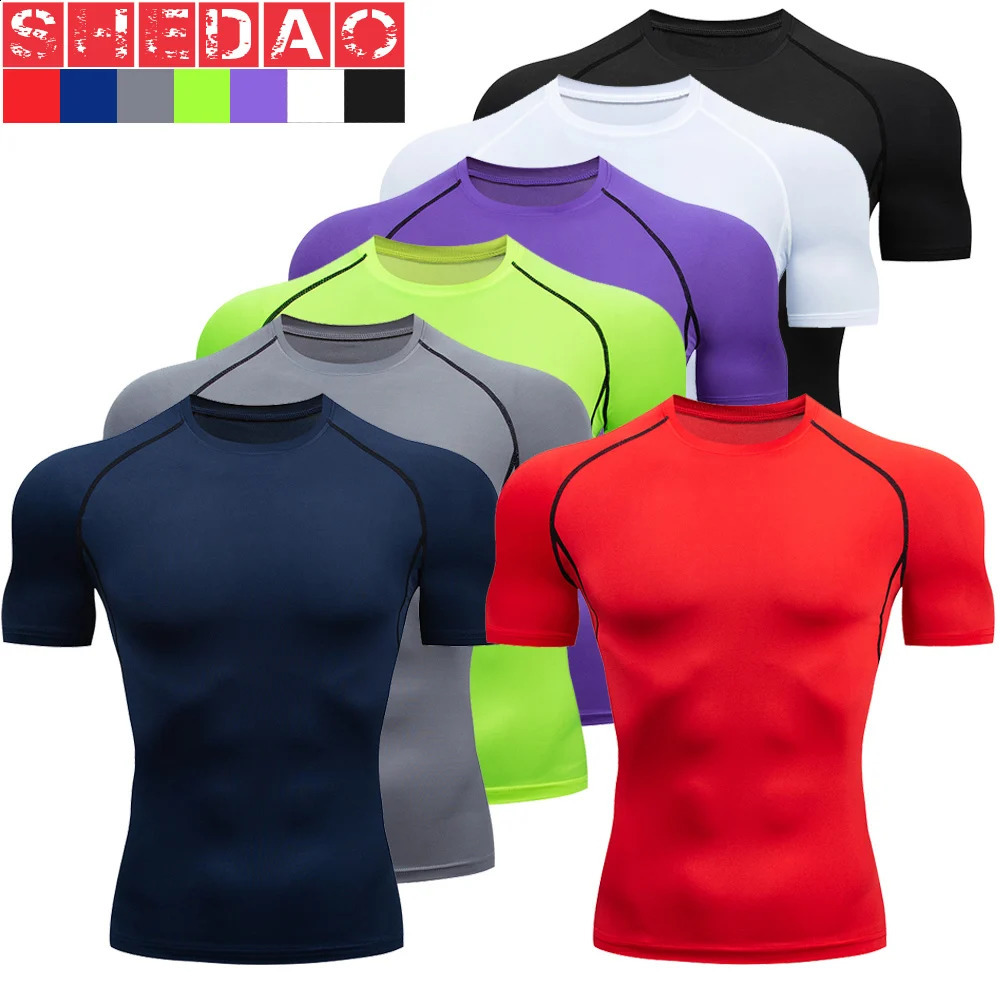 2pcs Mens Compression Sportswear Suit GYM Tight Sports Yoga Sets Workout Jogging MMA Fitness Clothing Tracksuit Pants Sporting 250206