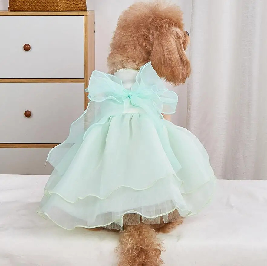 White Dog Wedding Dress Bridal Wedding Costume Puppy Princess Dresses for Small Dogs Dog Clothes Pomeranian Chihuahua 250206