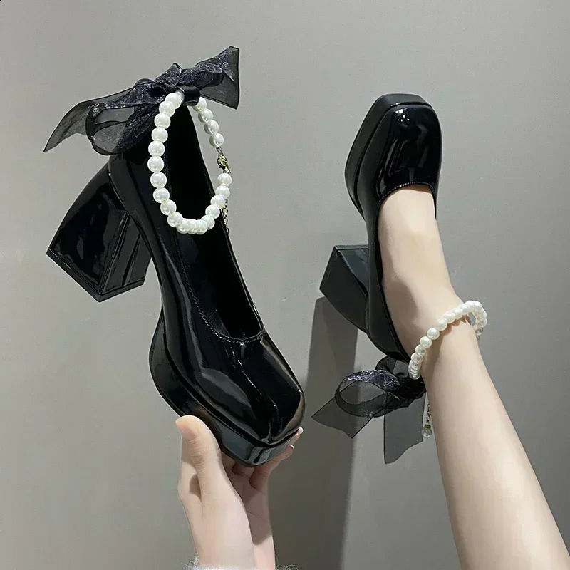 2024 Shoes for Women High Heels Mary Jane Pumps Ladies White Platform Zapatos De Mujer 250118