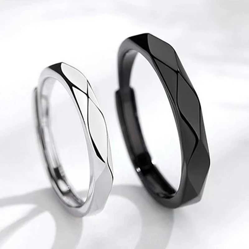 1Pair New Simple Geometric Couple Ring Rhombus Wedding Ring Couple Engagement Jewelry Party Gift W250207
