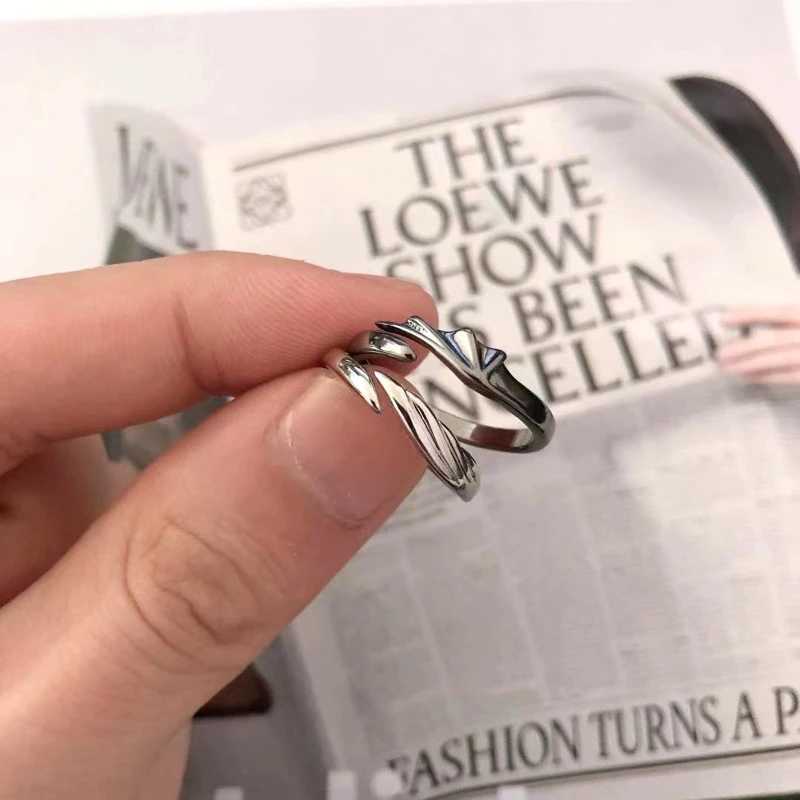 2 unique adjustable couple rings matching rings suitable for women men angels and demons rings W250207