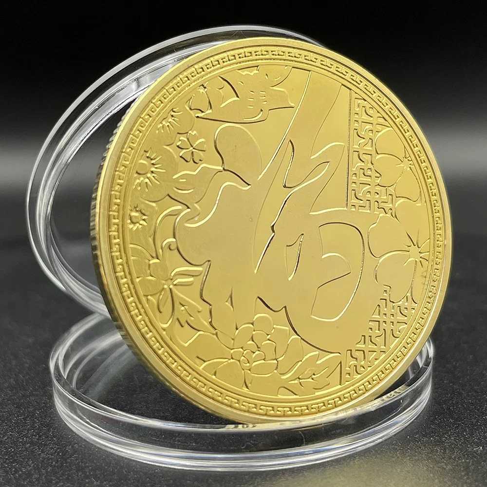 2025 Snake Year Gold Coin Collectibles Chinese Zodiac Challenge Coin Happy New Year Decoration Feng Shui Mascot Medal W250207