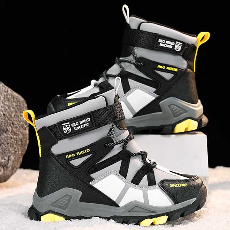 Hot Selling Childrens Boots Thick Soles 2025 Wear-resistant Waterproof Casual Shoes Winter Warm Comfortable Walking Shoes Kdis W250207